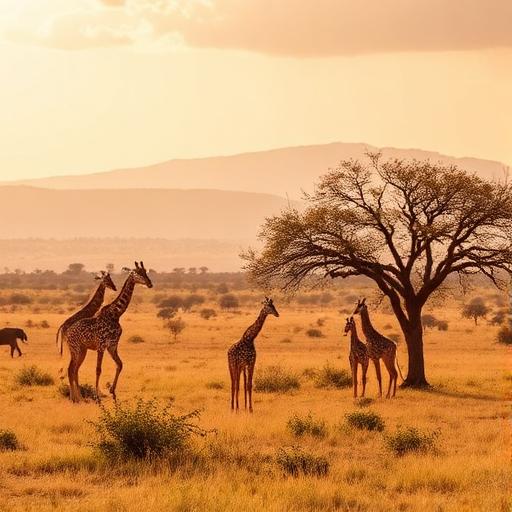 Giraffes on the Kenyan savanna